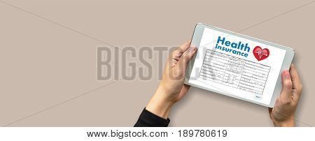 Health Insurance Digital Application Concept Health Care