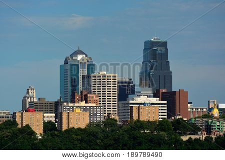 Kansas City Missouri Metro Building Skyline on a Sunny Day