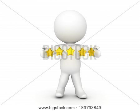 3D Character Holding Stars Between His Hands