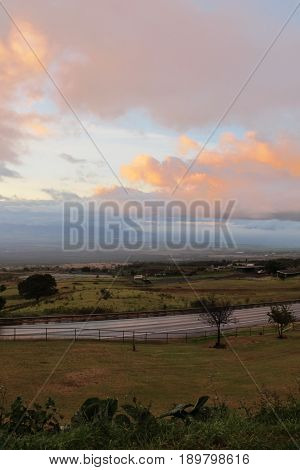 Sunset at Rice Park in Kula, Maui, Hawaii