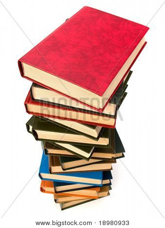 book stack isolated on  white background