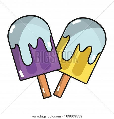 delicious and refreshing ice pollys to summer day vector illustration