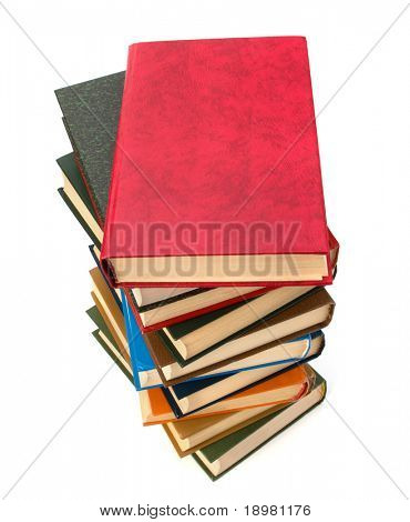 book stack isolated on  white background