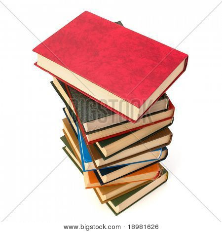 book stack isolated on  white background