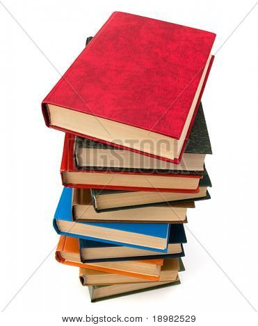 book stack isolated on  white background