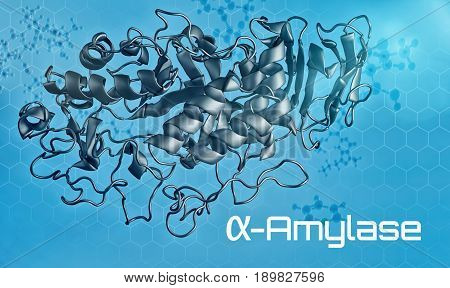 Three-dimensional model of Alpha-Amylase - 3d render