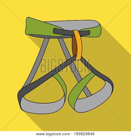 Climbing strapping, insurance.Mountaineering single icon in flat style vector symbol stock illustration .