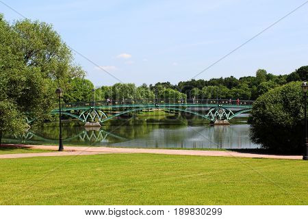 A bridge system near the central entrance in Tsaritsyno park - Moscow, Russia