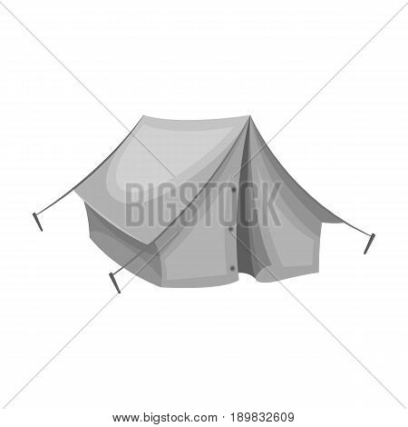 Tourist tent.African safari single icon in monochrome style vector symbol stock illustration .