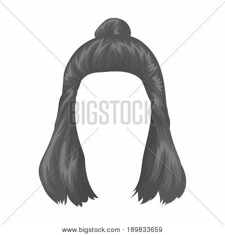 Red with a shingle.Back hairstyle single icon in monochrome style vector symbol stock illustration .