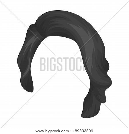 Dark short.Back hairstyle single icon in monochrome style vector symbol stock illustration .