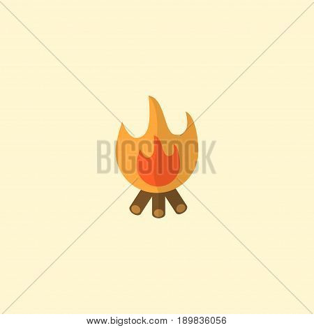Flat Bonfire Element. Vector Illustration Of Flat Fire Isolated On Clean Background. Can Be Used As Bonfire, Fire And Balefire Symbols.