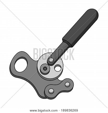 Rope movement mechanism.Mountaineering single icon in monochrome style vector symbol stock illustration .