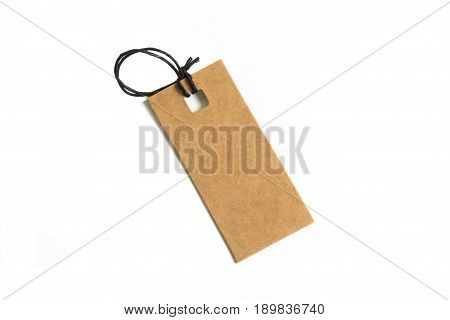 Blank paper price tag isolated on white