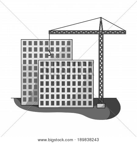 Construction of houses, real estate.Realtor single icon in monochrome style vector symbol stock illustration .