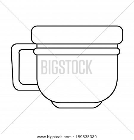 mug or cup with thicker rim icon image vector illustration design  black line