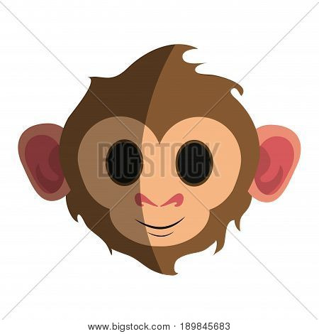 happy cute expressive monkey cartoon  icon image vector illustration design