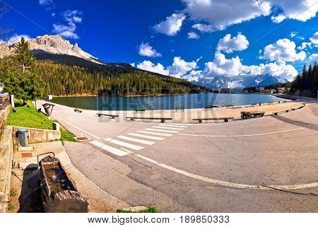 Lake Misurina In Dolomiti Alps Panoramic View