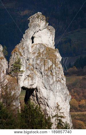 natural monk statue in national park Mala Fatra Slovakia Europe