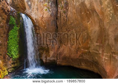 Sapadere Waterfall Near Of Alanya, Antalya District, Turkey, Asia. Famous Tourist Destination