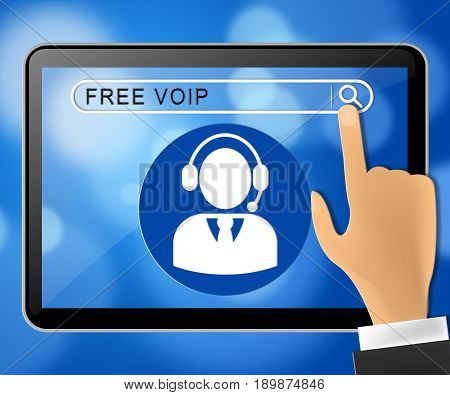 Free Voip Tablet Representing Internet Voice 3D Illustration