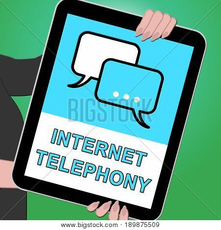 Internet Telephony Tablet Voice Broadband 3D Illustration
