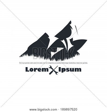 Mountain Logo. Flat Design Logo Template. Vector Illutrator