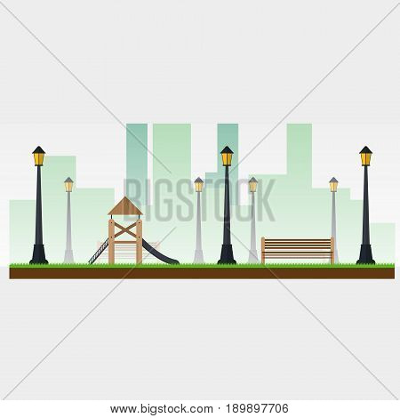 Summer City Park. Park in the city.