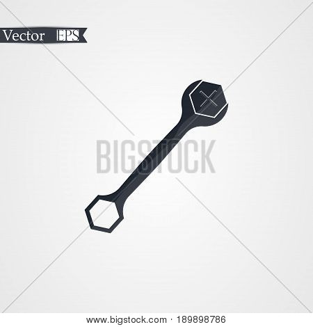 Wrench Icon In Trendy Flat Style Isolated On Grey Background. Spanner Symbol For Your Web Site Desig