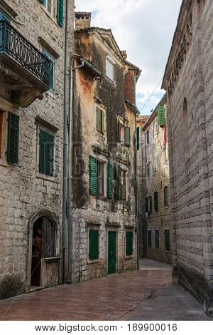 The old town of Kotor fortress. Summer vacation