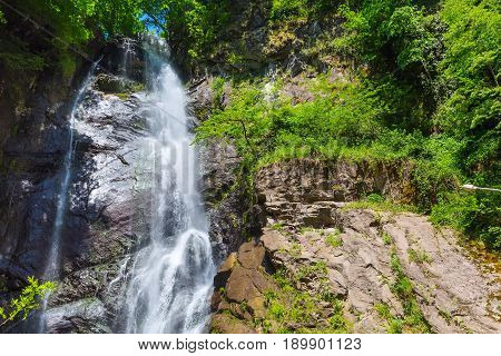 Georgian Adjara nature gem Makhuntseti waterfall near Batumi, Georgia