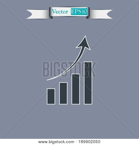 Chart Icon, Vector Illustration. Flat Design Style