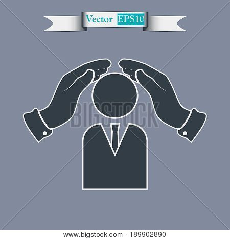 safe peoples, vector icon illustration. Flat design style