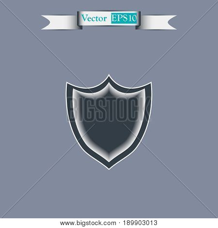 Shield Icon, Vector Illustration. Flat Design Style