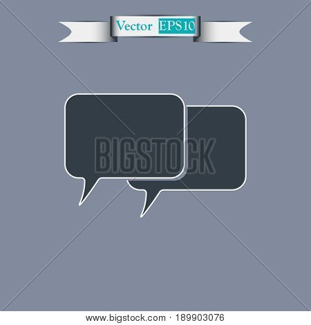 Speech bubbles icon. vector illustration with soft shadow on a gray background