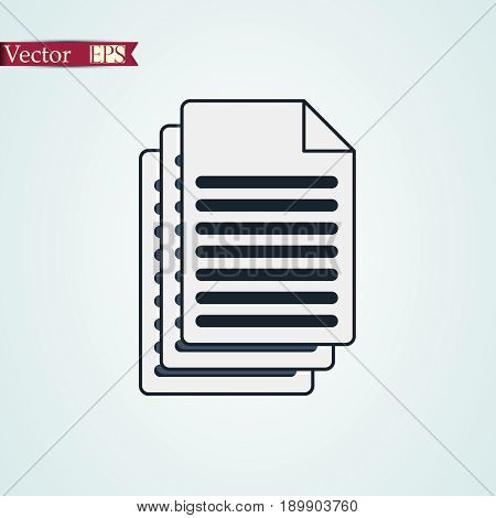 Documents icon stock vector illustration flat design