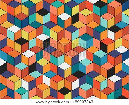 Geometric colorful seamless pattern. Mosaic multicolor texture.
