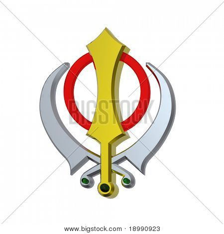 Sikhismus Symbol. Computer generierte Foto 3D-Rendering.