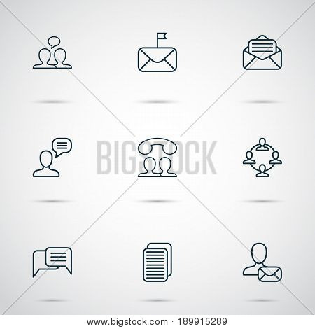 Network Icons Set. Collection Of Read Message, Conversation, Online Letter And Other Elements. Also Includes Symbols Such As Messaging, Dialogue, Envelope.