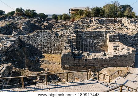 The East Wall And Gate In Ancient City Troy. Turkey