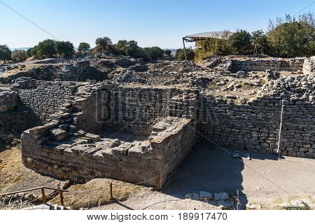 The East Wall And Gate In Ancient City Troy. Turkey