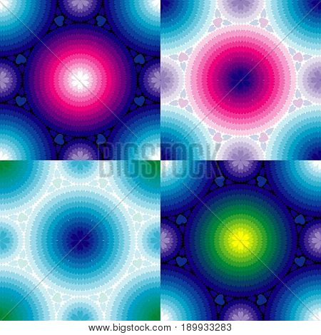 Set of abstract seamless backgrounds with hearts