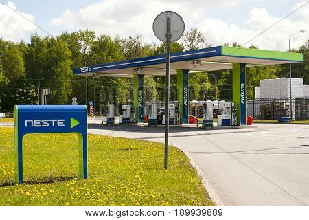 Saint Petersburg Russia - 06 June 2017 The company gas station Neste