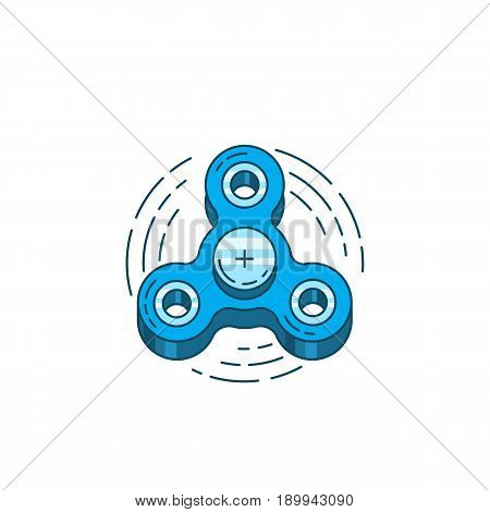 Hand spinner vector in a flat outline style. Toy for developing fine motor skills and relieving stress