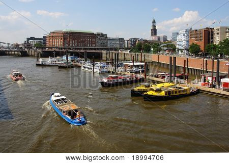 Elbe river in Hamburg, Germany