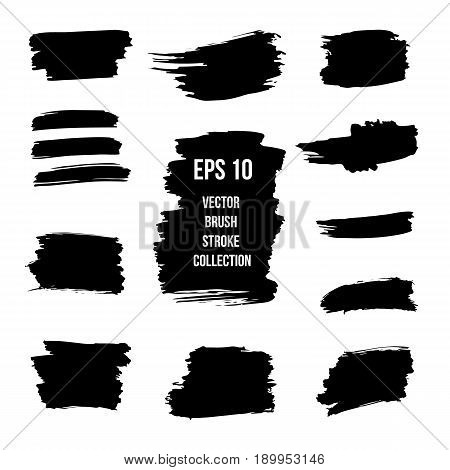 Hand Drawn Ink And Bruch Stroke Vector Collection. Cute Background And Texture Set.