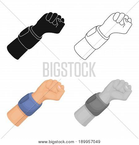Arm with bandage.Basketball single icon in cartoon style vector symbol stock illustration .
