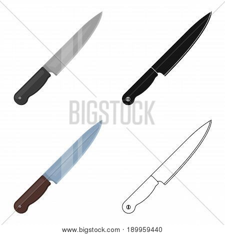 Kitchen knife.BBQ single icon in cartoon style vector symbol stock illustration .