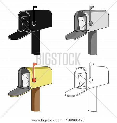 Correspondence box.Mail and postman single icon in cartoon style vector symbol stock illustration .