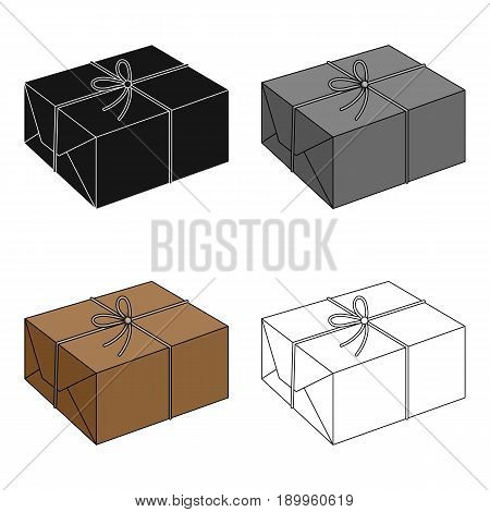 Postal parcel.Mail and postman single icon in cartoon style vector symbol stock illustration .
